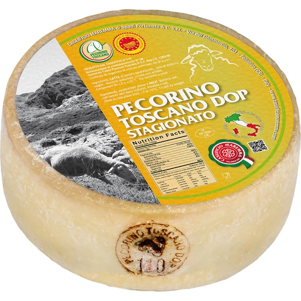 Schafskäse Pecorino aus der Toskana g.U. Stagionato ungefähres Gewicht Stück 2 kg aus pasteurisierter Milch