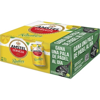 AMSTEL RADLER cerveza rubia con zumo natural de limón pack 12 latas 33 cl