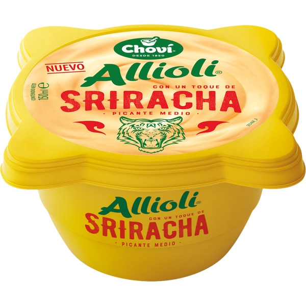 fresh alioli with a touch of medium spicy sriracha tub 150 ml