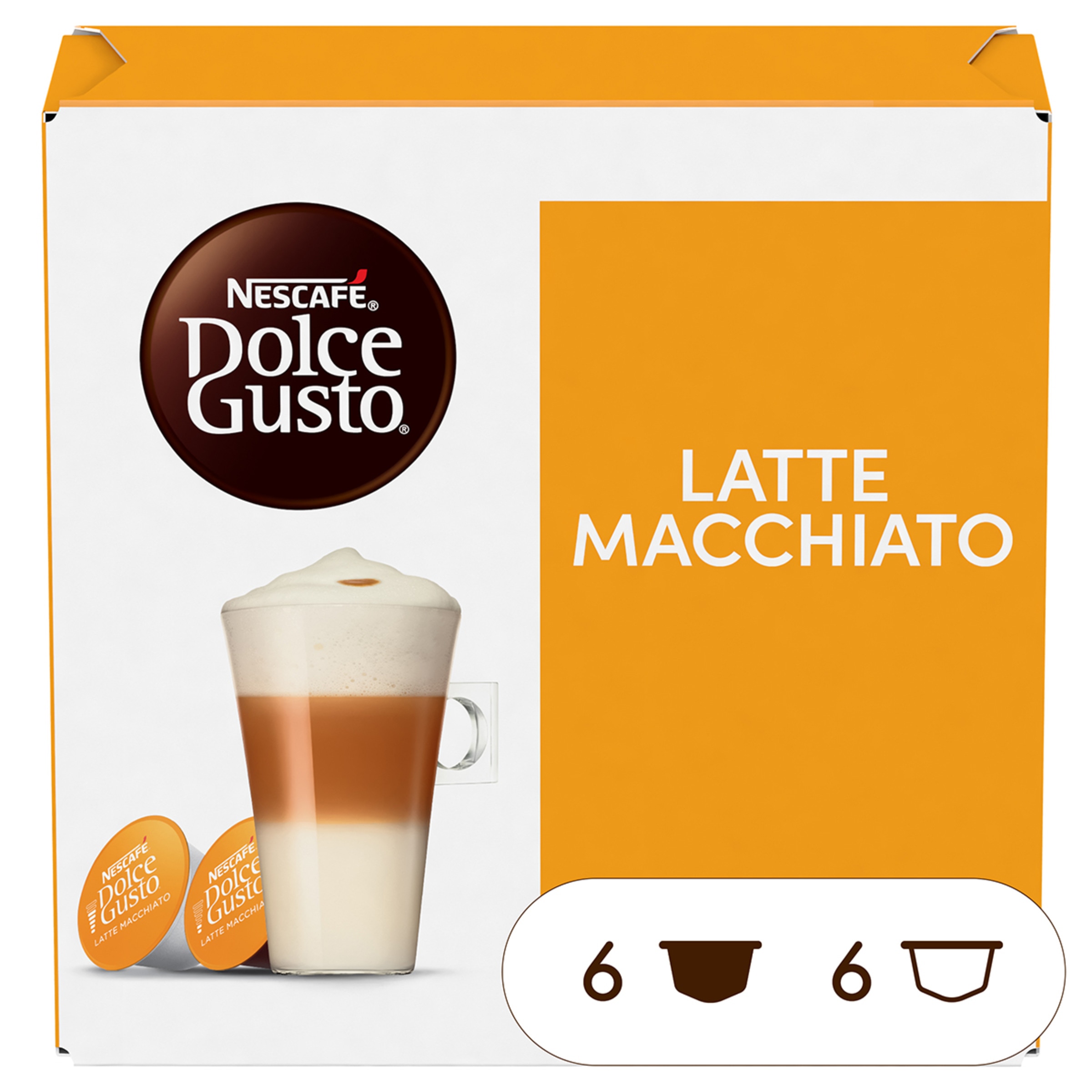 café Latte Macchiato selección arábica de Brasil y Colombia de café + 8 cápsulas de leche