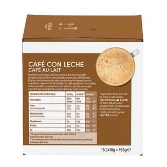 Café con leche intensidad 7 estuche 16 cápsulas - Nescafe Dolce Gusto