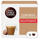 Cortado Espresso Macchiato Decaffeinato robust selection coffee with a dash of milk case 16 capsules