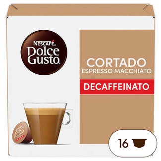 NESCAFE DOLCE GUSTO café Cortado Espresso Macchiato Decaffeinato Selección robusta estuche 16 cápsulas