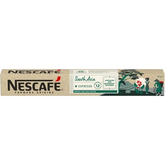 NESCAFE FARMERS ORIGINS Espresso Intensität 12 South Asia Karton 10 Kapseln kompatibel mit Nespresso-Maschinen