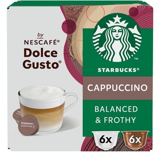 STARBUCKS Kaffee 100% Arabica Cappuccino Karton 6 Kapseln kompatibel mit Kaffeemaschinen Dolce Gusto