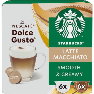 STARBUCKS Kaffee 100% Arabica Latte Macchiato Karton 12 Kapseln kompatibel mit Kaffeemaschinen Dolce Gusto