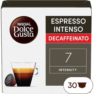 NESCAFE DOLCE GUSTO café espresso descafeinado intenso de Colombia y Vietnam intensidad 7 estuche 30 cápsulas
