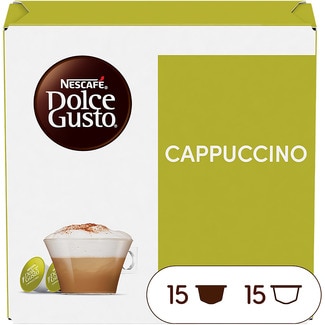 NESCAFE DOLCE GUSTO Kaffee Cappuccino Karton 15 Kapseln Kaffee + 15 Milchkapseln