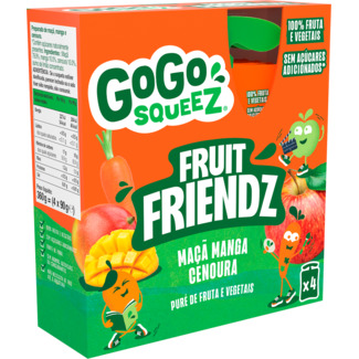 Gogo Squeez Manga e Cenoura Pack 4 unidades embalagem 90 g