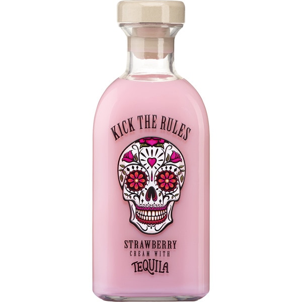 Sahnelikör aus Erdbeeren mit Tequila Flasche 70 cl