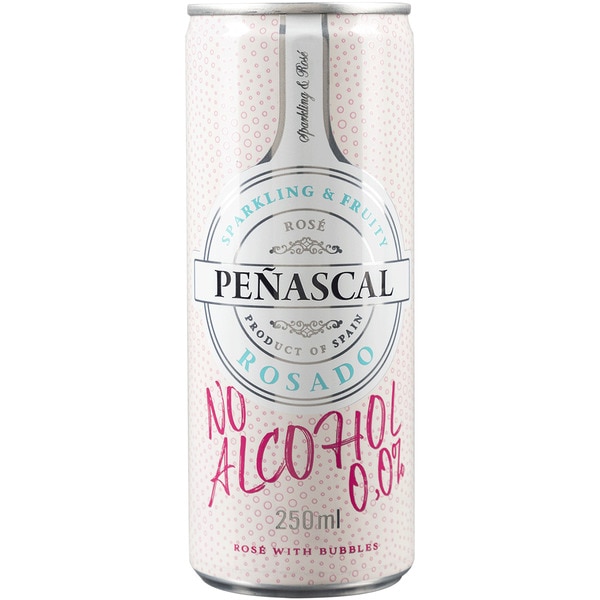 natural semi-sparkling rosé wine alcohol-free tin 25 cl