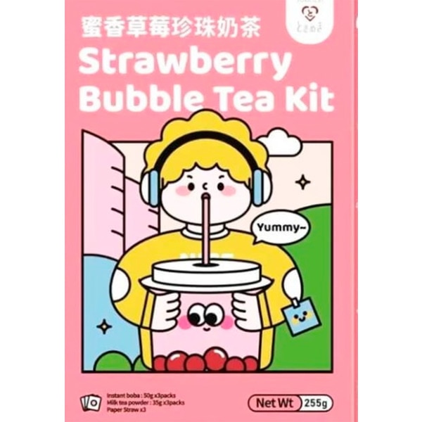 Kit Bubble Tea Morango embalagem 255 g