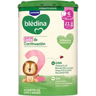 BLEDINA 2 leche infantil en polvo de continuación sin aceite de palma desde 6 meses Dose 800 g