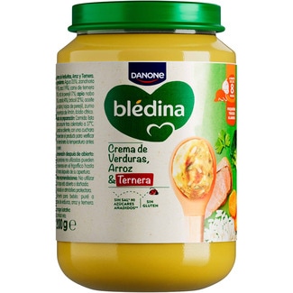 DANONE BLEDINA tarrito de crema de verduras, arroz y ternera sin gluten desde 8 meses envase 200 g