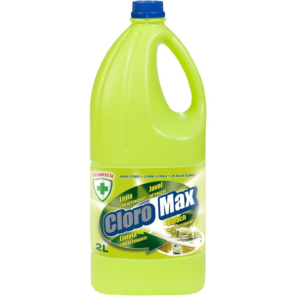 citrus scented bleach with detergent eliminates grease and bad odours bottle 2 l