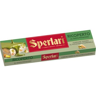 SPERLARI weicher Mandel-Turrón mit Pistazienüberzug Tafel 200 g