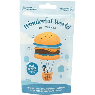 WONDERFUL beef burger snack for adult and senior dogs container 50 g