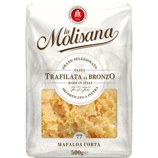 LA MOLISANA mafalda corta N.77 Trafilata Al Bronzo paquete 500 g