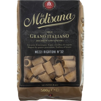 LA MOLISANA wholemeal mezzi Rigatoni no.32 packet 500 g