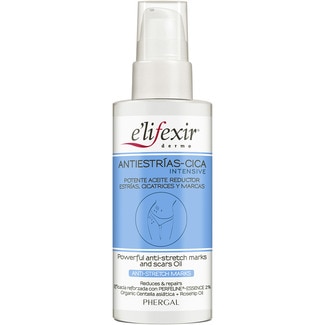 E'LIFEXIR Antiestrías potente aceite reductor de estrías, cicatrices y marcas dosificador 100 ml