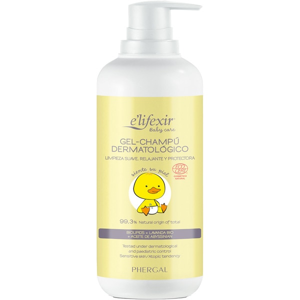 Baby Care gel- champú dermatológico 500 ml limpieza suave y delicada, relajante y protectora