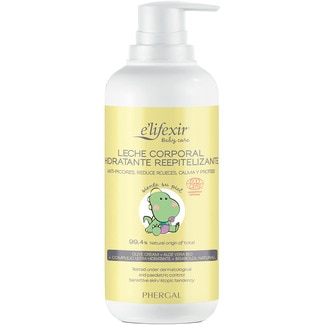 E'LIFEXIR Baby Care leche corporal hidratante reepitelizante 400 ml hidrata, nutre, protege y reduce la irritación y los picores de la piel del bebé