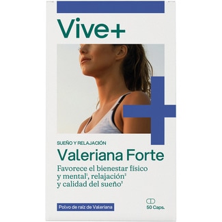 VIVE+ valeriana forte bienestar físico y mental, relajación y calidad del sueño estuche 50 comprimidos
