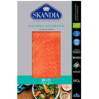 Skandia Salmão Fumado Bio Baixo Teor de Sal unidade 80 g