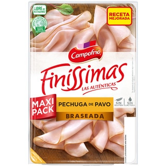 CAMPOFRIO Finíssimas sliced braised turkey breast, gluten-free and lactose-free container 165 g