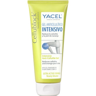 YACEL Cellublock gel anticelulítico intensivo reduce la celilitis y la piel de naranja tubo 200 ml