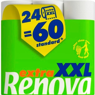 Renova Papel Higiénico Compact XXL 24 rolos = 60 rolos embalagem 24 unidades