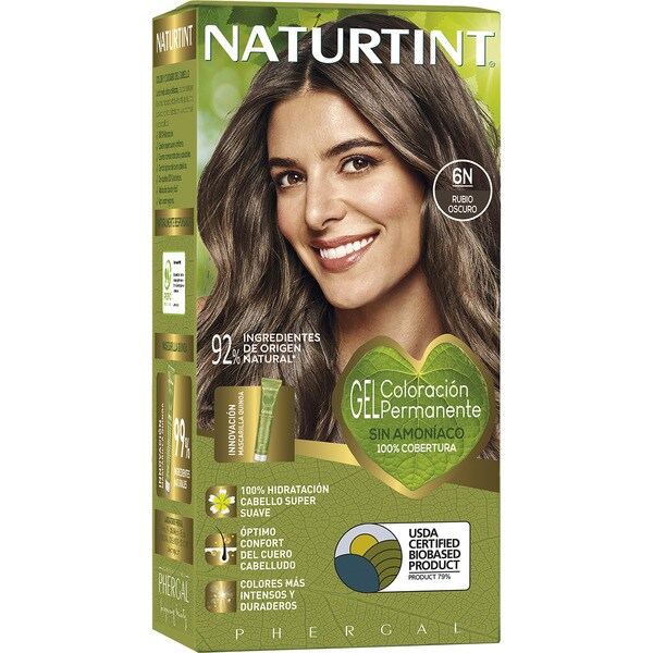 Haarfärbemittel Dunkelblond 6N Gel permanente Farbe ohne Ammoniak Box 1 Einheit