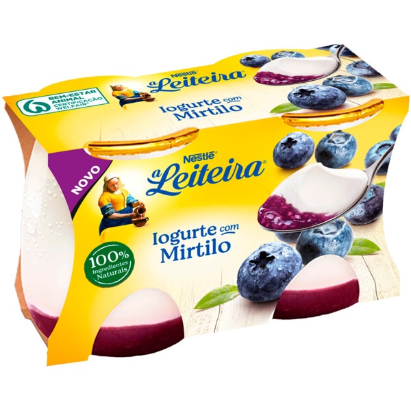 Iogurte de Mirtilo em Vidro Pack 2 unidades embalagem 125 g