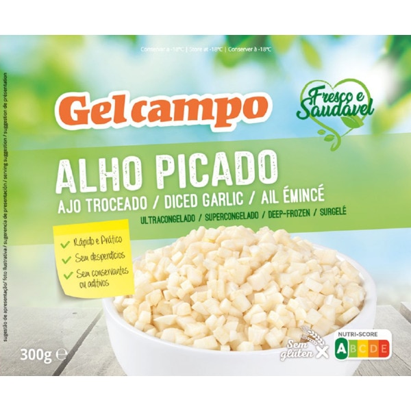 Alho Picado em Cubos embalagem 300 g