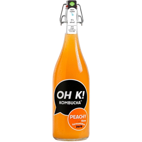 Bebida Chá Fermentado de Pêssego embalagem 750 ml