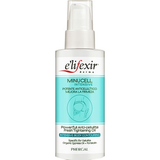 E'LIFEXIR Dermo Minucell Intensive anticelulítico aceite frasco 100 ml ejerce una triple acción: anticelulítico, drenante y reafirmante