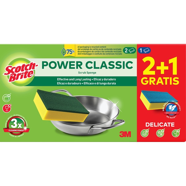 Esfregão Power Clássico  2+1 embalagem 2 unidades