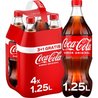 COCA-COLA Original cola soft drink 4-pack bottles 1,25 l