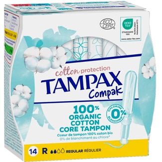 Tampax Tampax Orgânico Algodão Regular Tampões embalagem 14 unidades