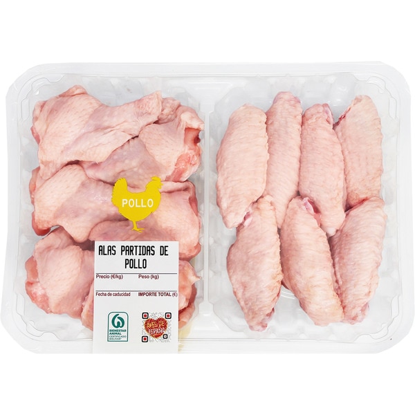 Split chicken wings approximate weight tray 600 g