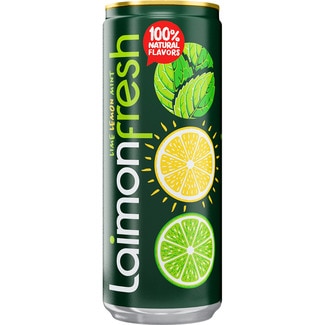 LAIMON FRESH refresco de lima limón y menta con gas 100% ingredientes naturales con gas lata 33 cl