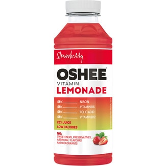 OSHEE agua con vitaminas sabor fresa botella 555 ml