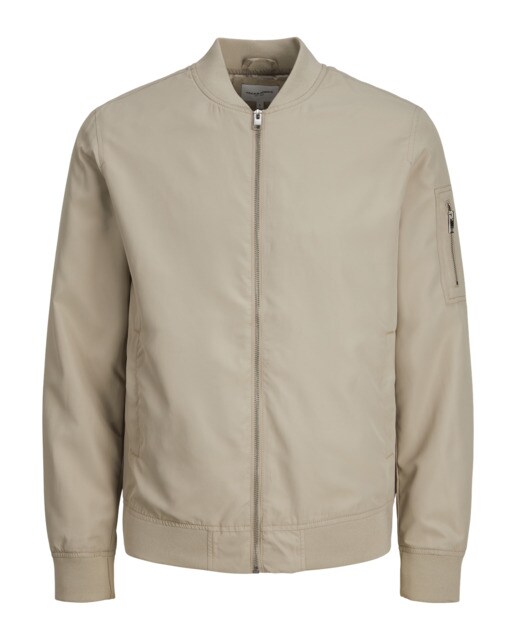 Chaqueta bomberde hombre lisa con cierre cremallera y bolsillos