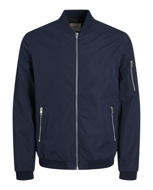 Chaqueta bomberde hombre lisa con cierre cremallera y bolsillos