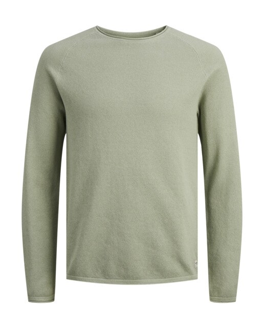 Jersey de hombre gris con cuello caja