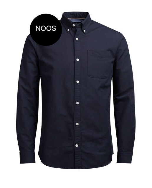 Camisa tipo oxford lisa y de manga larga