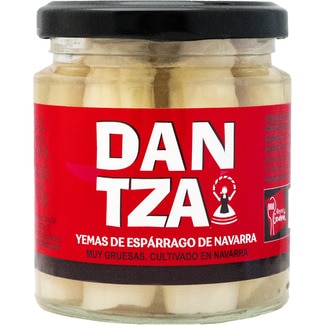 DANTZA yemas de espárragos IGP de Navarra muy gruesas frasco 135 g neto escurrido