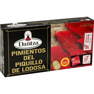 DANTZA pimientos del piquillo DOP de Lodosa enteros lata 150 g neto escurrido