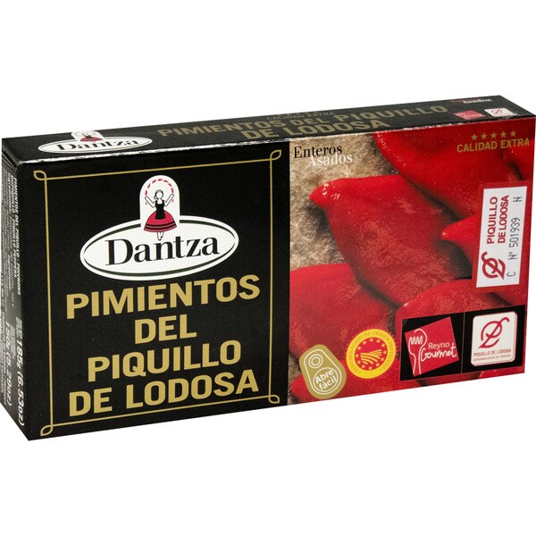 Whole Piquillo peppers PDO Lodosa tin 150 drained weight g