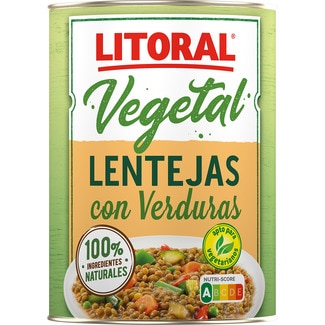 LITORAL Plant-based lentils with vegetables gluten-free tin 430 g